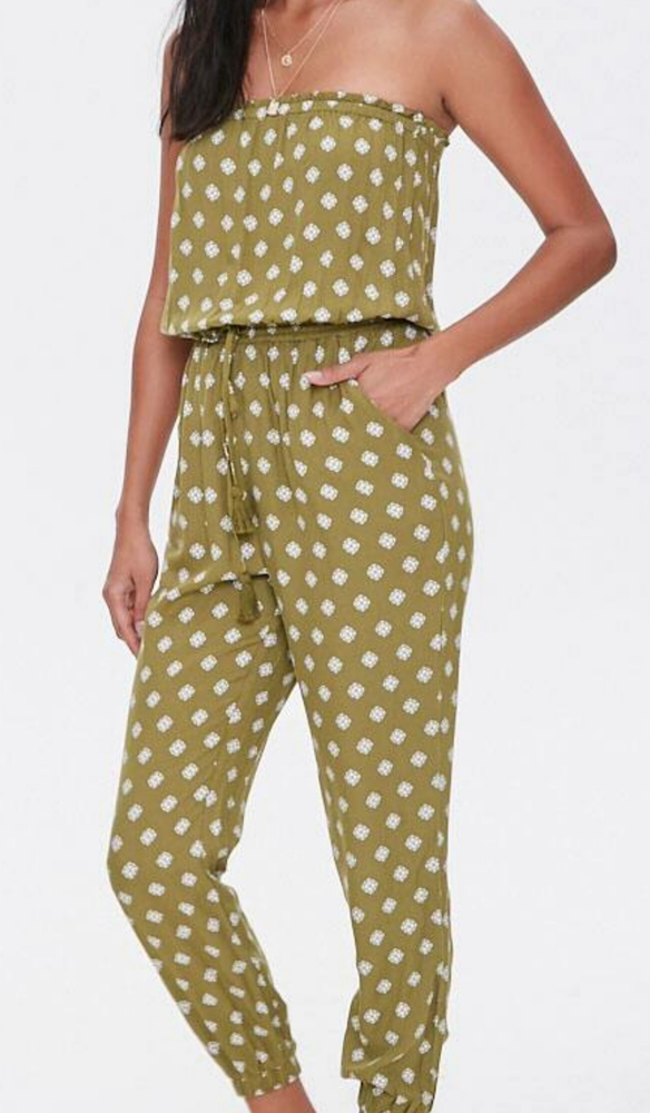 Forever 21 woven tube jumpsuit